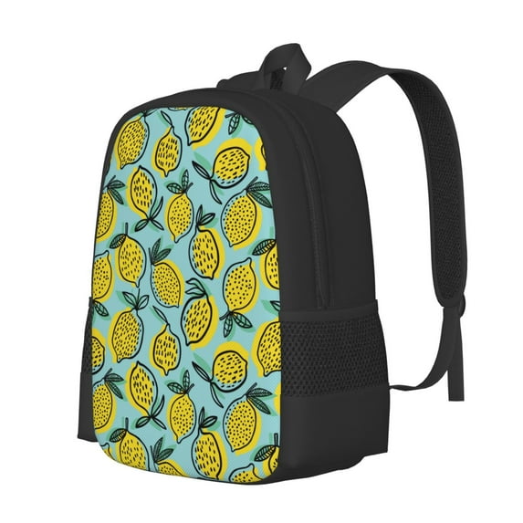 Fuzoiu Lemon Print Large Capacity Backpack,Travel Backpack,Laptop Bag,College School Rucksack Bag,for School, Travel & Outdoor Activities