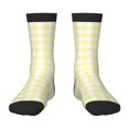 thumbnail image 1 of Fuzoiu Lemon Yellow Checkboard Print Kids Socks For Boys Girls,Grip Crew Socks with Non Slip,Lightweight Stretch Crew Socks,Toddlers Crew Boot Socks, 1 of 5