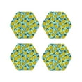 thumbnail image 1 of Fuzoiu Lemon1 Print Leather Coasters Set,Drink Coasters Set of 4,for Tabletop Protection, Durable PVC Coasters,Home Décor and Housewarming Gift-Hexagon, 1 of 6