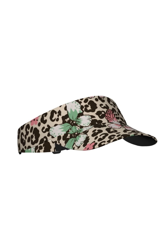 Leopard Dots Print Adult Sunscreen Visor Cap,Adjustable Summer Cap for Men Women,Unisex Running Outdoor Beach Hat