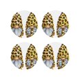 thumbnail image 1 of Fuzoiu Leopard Gnomes Print Leather Coasters Set,Drink Coasters Set of 4,for Tabletop Protection, Durable PVC Coasters,Home Décor and Housewarming Gift-Round Shape, 1 of 6