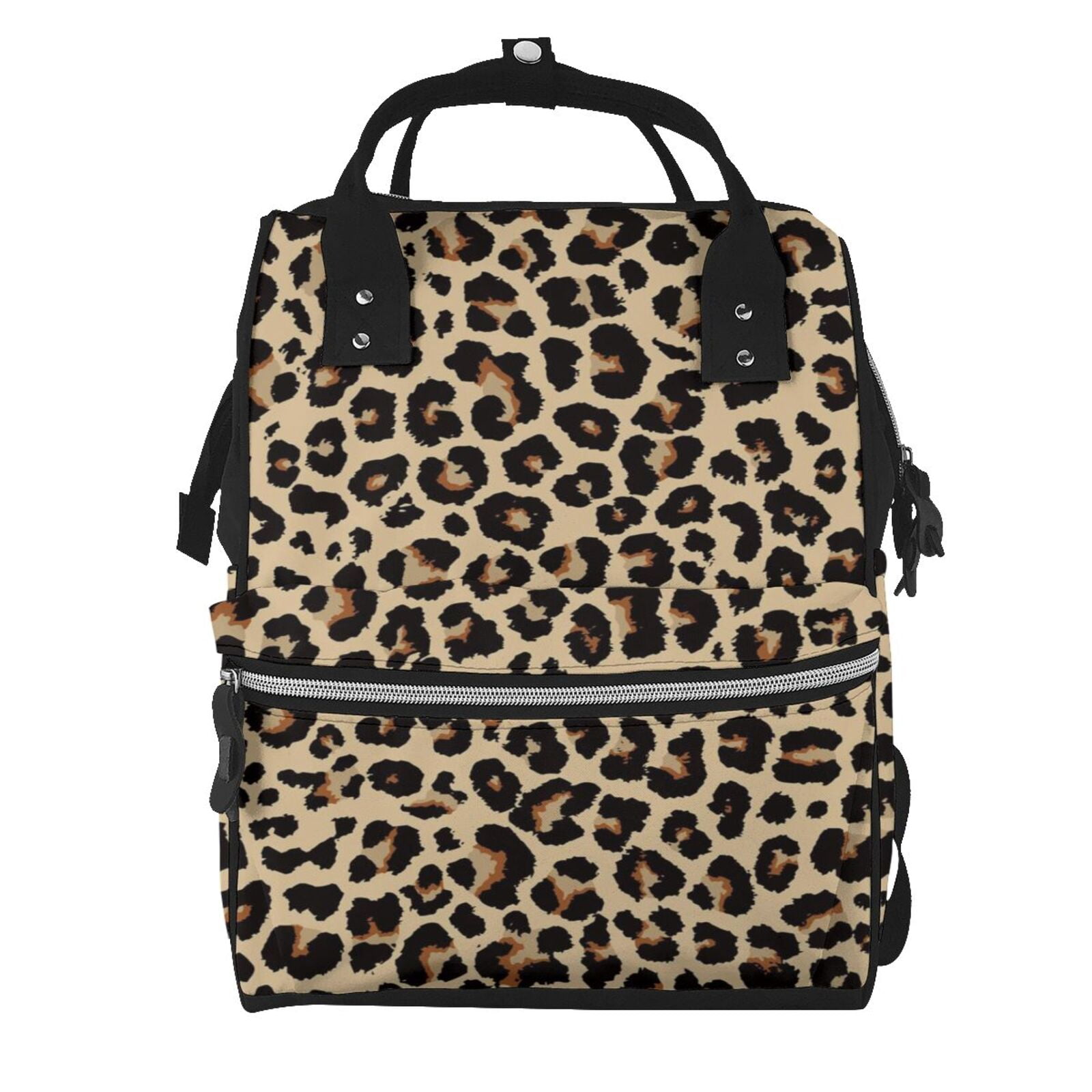 Fuzoiu Leopard Print-1 Print Diaper Bag Backpack,Baby Essentials Travel Tote,Multi function Waterproof Diaper Bag, Travel Essentials Baby Bag - Unisex