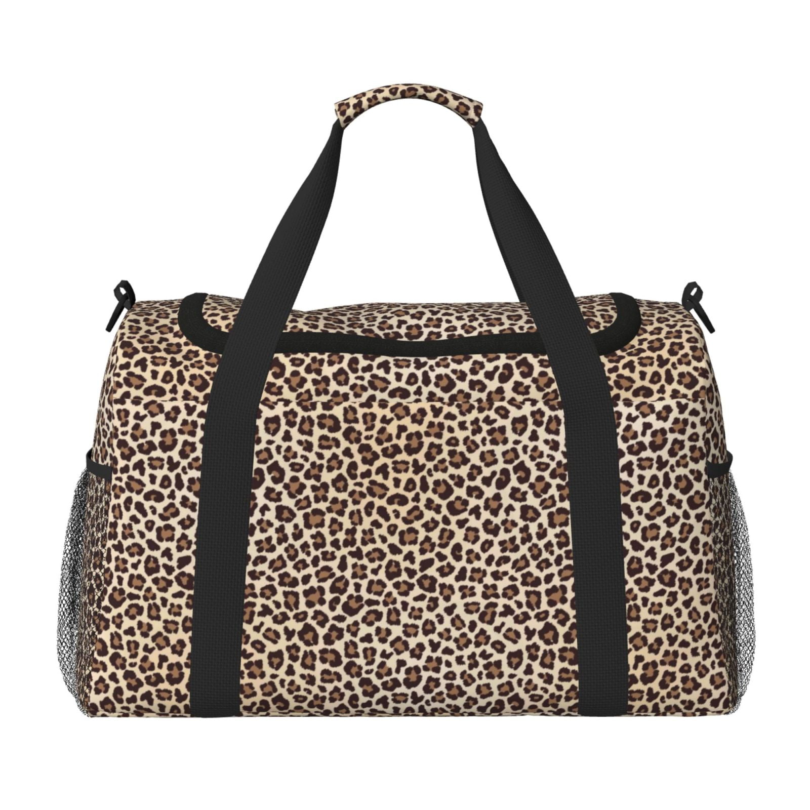 Fuzoiu Leopard Print-2 Print Travel Duffle Bag,Carry On Tote Bags,Duffel Bag,Sport Gym Bag, Hospital Bag for Labor and Delivery, Overnight Bag,Luggage Bag
