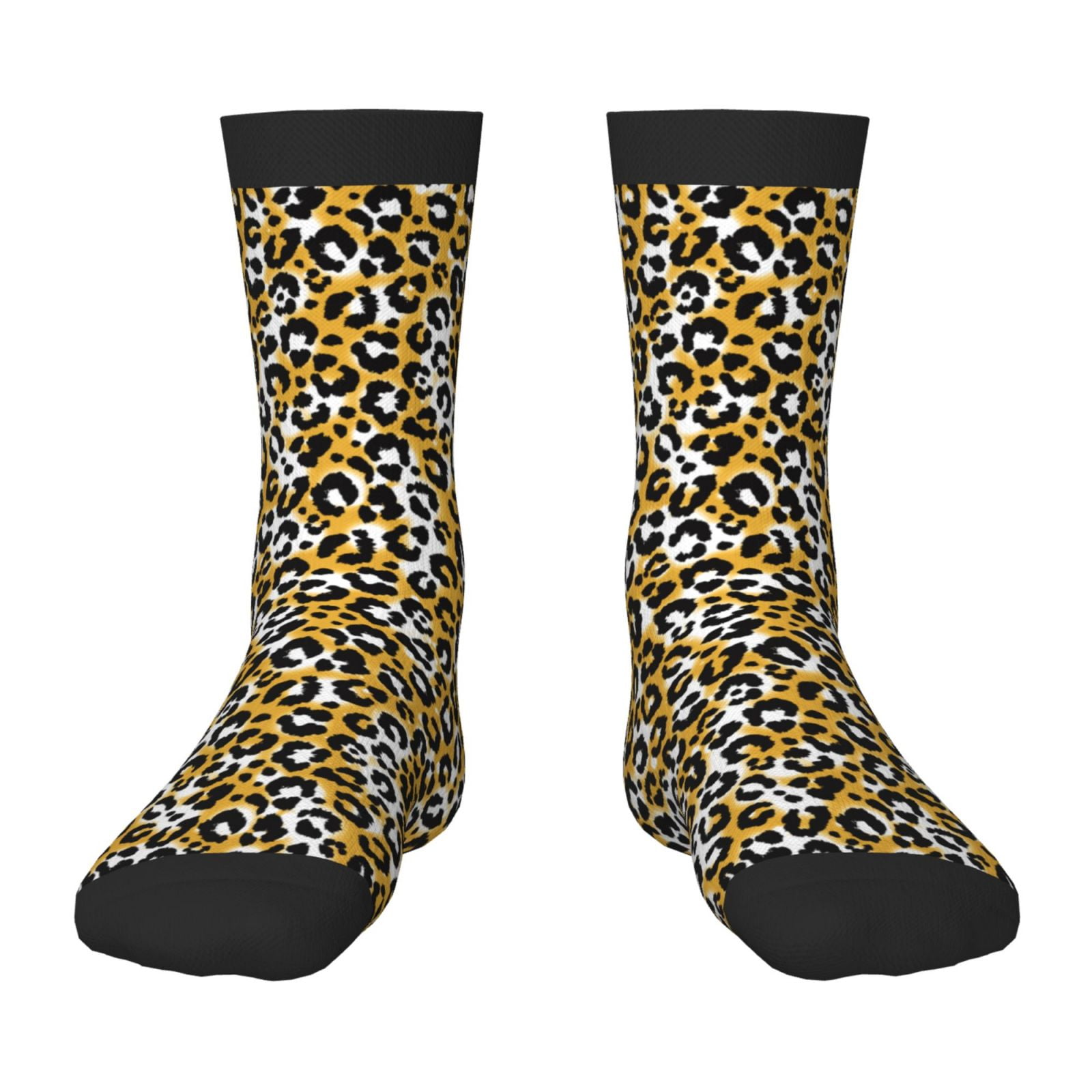 Fuzoiu Leopard Print Kids Socks For Boys Girls,Grip Crew Socks with Non ...