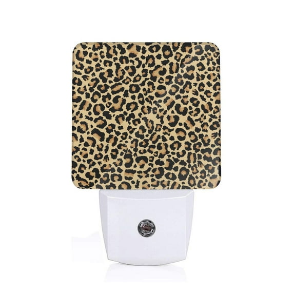 Fuzoiu Leopard Print Print Dusk to Dawn LED Night Light with Light Sensor, Energy-Efficient Touch-Safe Night Lamp for Home, Office, and Kids' Rooms-US