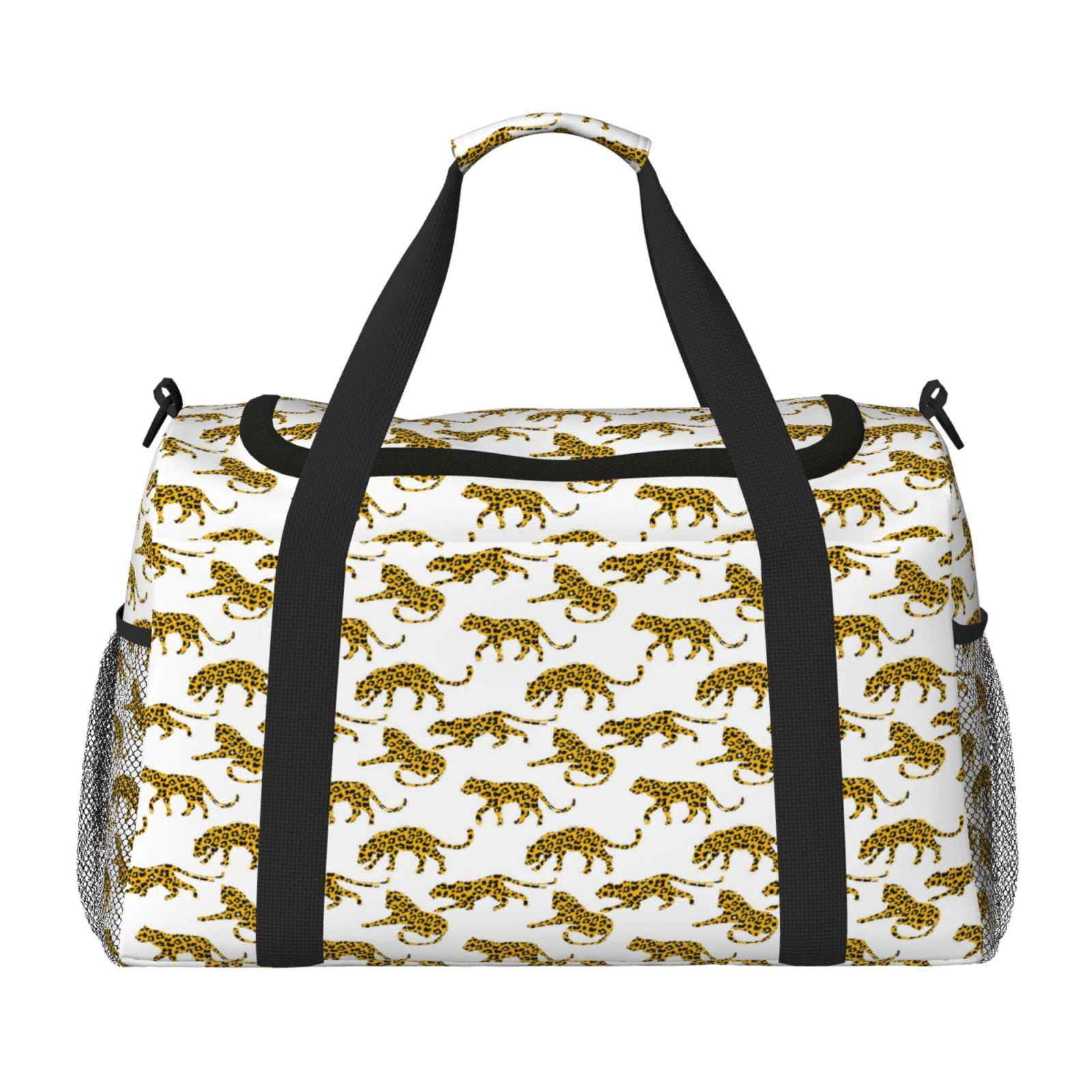 Fuzoiu Leopard Print Print Travel Duffle Bag,Carry On Tote Bags,Duffel Bag,Sport Gym Bag, Hospital Bag for Labor and Delivery, Overnight Bag,Luggage Bag