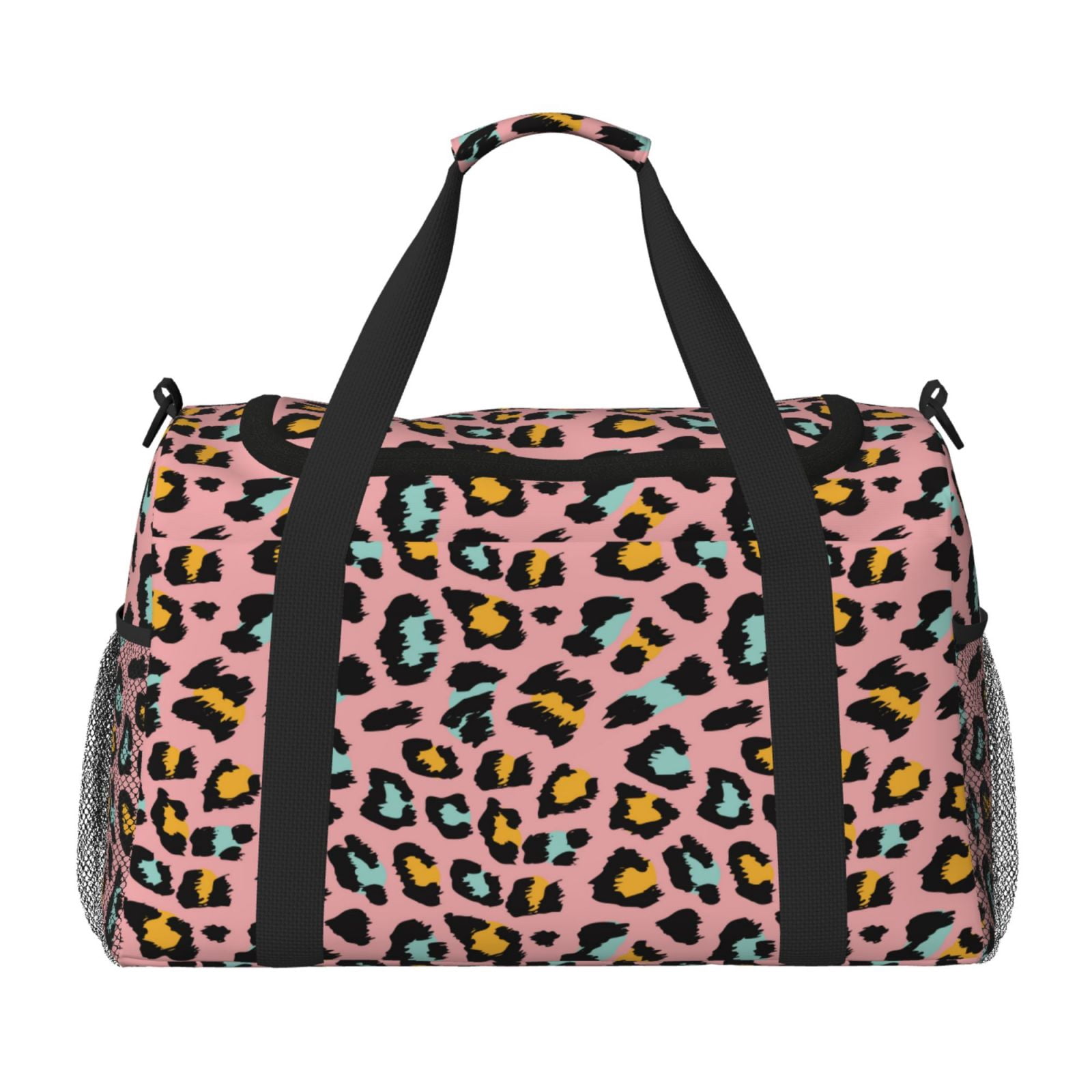 Fuzoiu Leopard Print Travel Duffle Bag,Carry On Tote Bags,Duffel Bag,Sport Gym Bag, Hospital Bag for Labor and Delivery, Overnight Bag,Luggage Bag