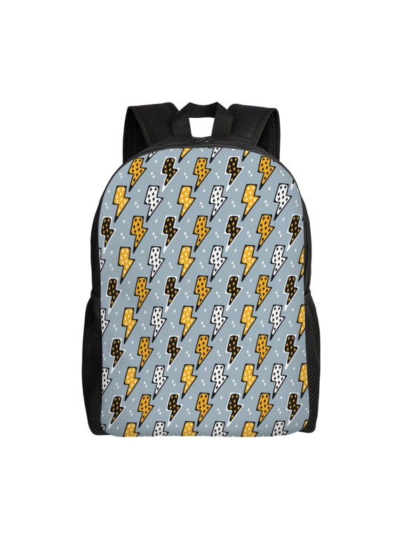 Lightning Bolts Print Laptop Backpack,Work Business Backpacks, Large Capacity Nurse Bag College Bookbag for School, Waterproof Casual Daypack for Travel