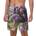 thumbnail image 1 of Fuzoiu Lilacs Teapot Scenic Painting Print Men's Swim Shorts,Quick-Dry Double-Layer Swim Trunks,Board Trunks,Beach Shorts Swimwear Bathing Suits-3X-Large, 1 of 6