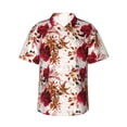 thumbnail image 1 of Fuzoiu Lilies Flowers Print Hawaiian Shirt for Men, Summer Beach Casual Short Sleeve Button Down Shirts, Men’s Beach Summer Shirts with Pocket,X-Large, 1 of 7