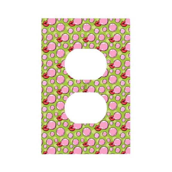 Fuzoiu Lips blowing bubble gum Print Single Duplex Outlet Cover Plate, Light Switch Cover, for Receptacle Light Switch, Switch Cover Decorative Wallplate-Style S