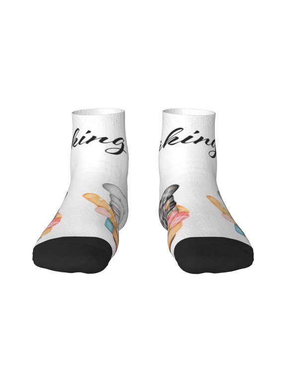 Little Chef Gnome Print Adult Socks, Crew Moisture-wicking Socks, Unisex Cushion Crew Socks,Casual Sports Ankle Socks