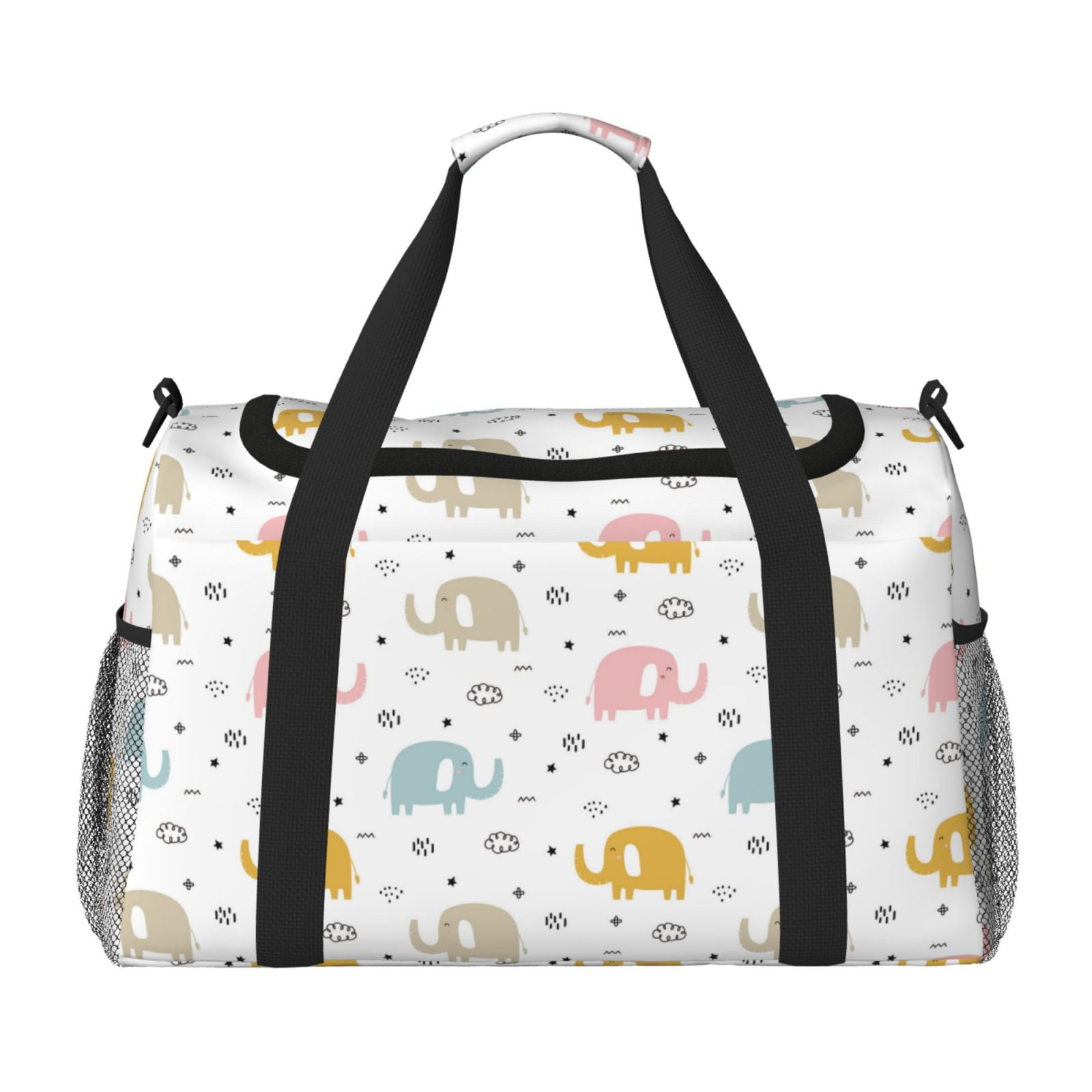 Fuzoiu Little Elephant Print Travel Duffle Bag,Carry On Tote Bags,Duffel Bag,Sport Gym Bag, Hospital Bag for Labor and Delivery, Overnight Bag,Luggage Bag