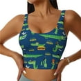 thumbnail image 1 of Fuzoiu Little Pirate Crocodile Print Women's Sports Vest,U-Back Sports Tank,Gym Vests,Athletic Sleeveless Shirts,Exercise Undershirts,Yoga, Gym, and Dance Wear-Small, 1 of 8