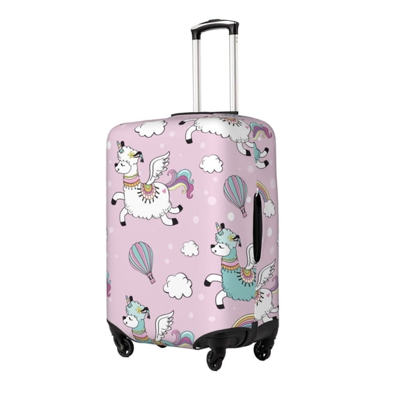 Fuzoiu Llama Unicorn and Rainbow Print Suitcase Cover,Washable Luggage Covers for Suitcase,Elastic Luggage Protector Cover,Scratch Resistant Travel Suitcase Covers-Small