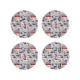 thumbnail image 1 of Fuzoiu London Symbols1 Print Leather Coasters Set,Drink Coasters Set of 4,for Tabletop Protection, Durable PVC Coasters,Home Décor and Housewarming Gift-Round Shape, 1 of 6