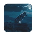 thumbnail image 1 of Fuzoiu Lonely Night Wolf Print Leather Coasters Set,Drink Coasters Set of 6,for Tabletop Protection, Durable PVC Coasters,Home Décor and Housewarming Gift,Square, 1 of 7