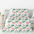 thumbnail image 1 of Fuzoiu Lotus Flower Print Flannel Throw Blanket,Light Weight Warm Decorative,Throw Blanket Cover for Sofa, Couch, Bedroom,Travel-40"x30", 1 of 6