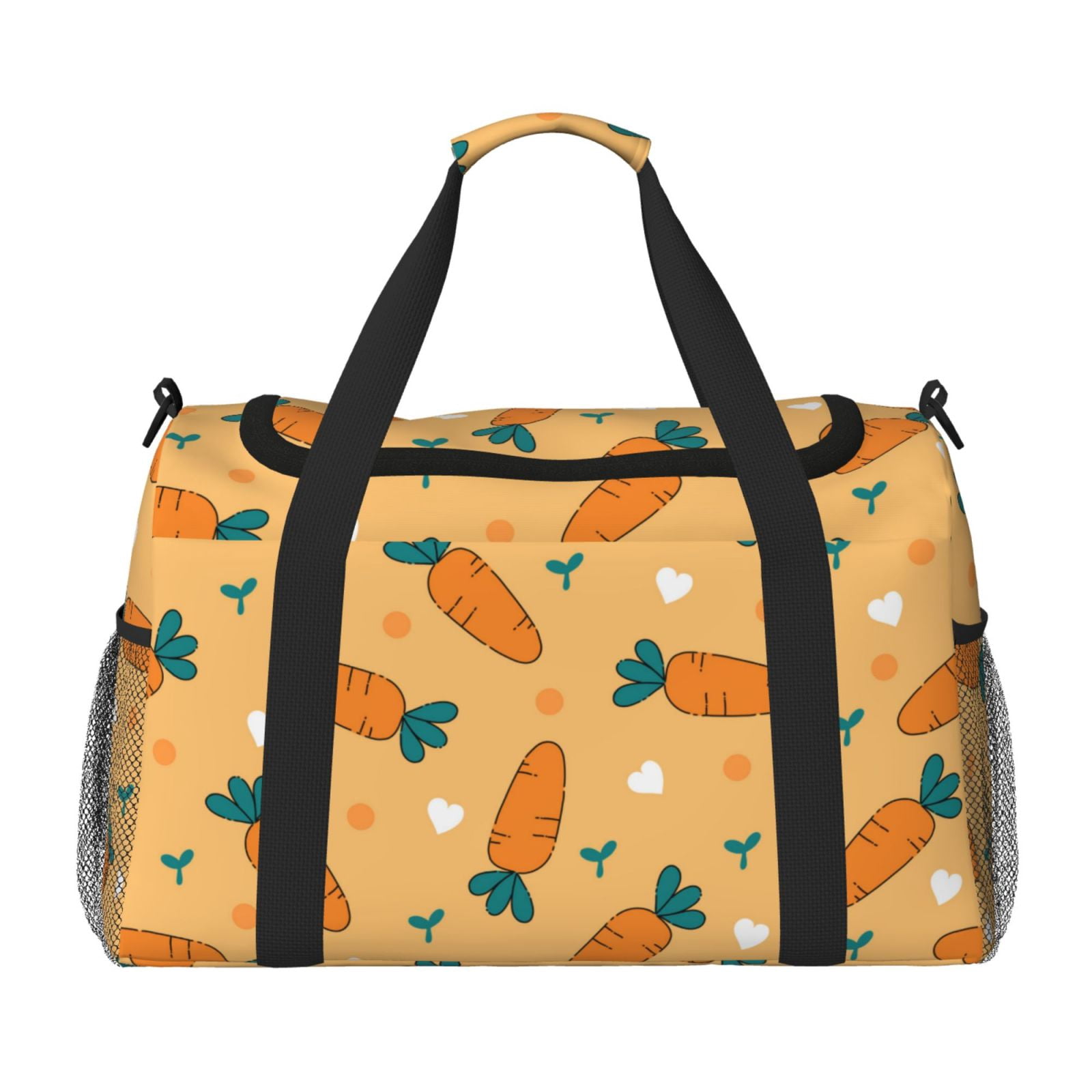 Fuzoiu Love Carrot Print Travel Duffle Bag,Carry On Tote Bags,Duffel Bag,Sport Gym Bag, Hospital Bag for Labor and Delivery, Overnight Bag,Luggage Bag