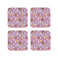 thumbnail image 1 of Fuzoiu Lovely Animals Print Leather Coasters Set,Drink Coasters Set of 4,for Tabletop Protection, Durable PVC Coasters,Home Décor and Housewarming Gift-Square, 1 of 6