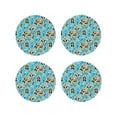 thumbnail image 1 of Fuzoiu Lovely Sea Otters Print Leather Coasters Set,Drink Coasters Set of 4,for Tabletop Protection, Durable PVC Coasters,Home Décor and Housewarming Gift-Round Shape, 1 of 6