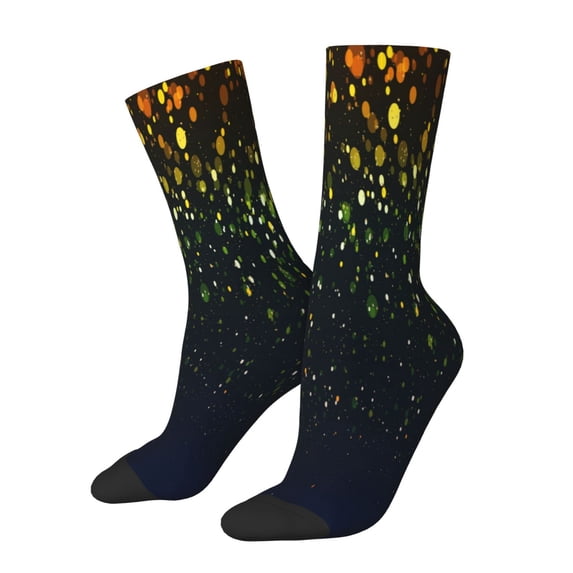 Fuzoiu Luxury golden sparkle Print Athletic Crew Socks for Men & Women,Casual Crew Socks,Above Ankle Crew Socks for Business, Casual