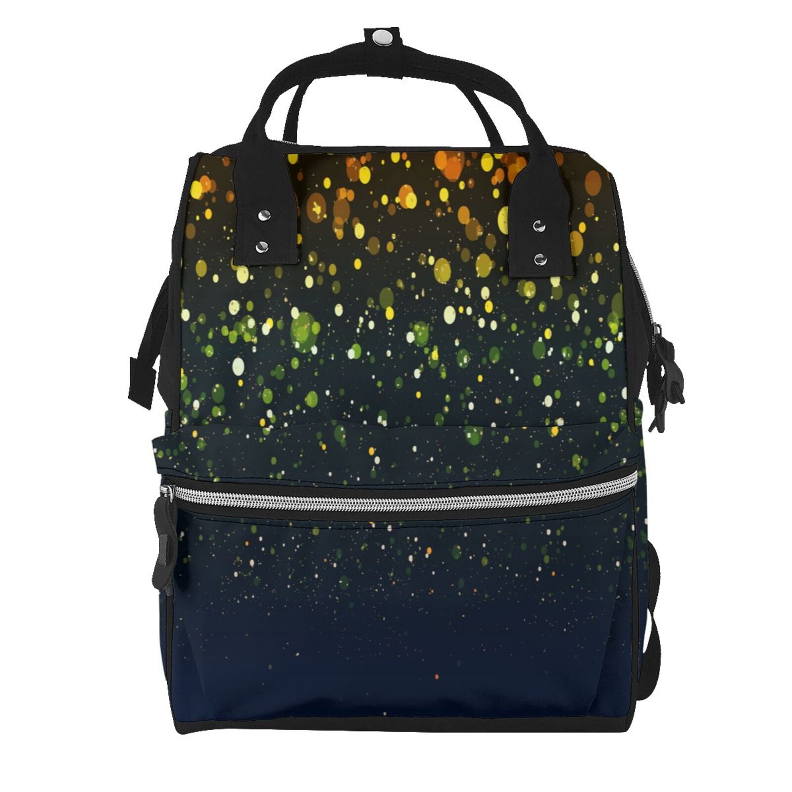 Fuzoiu Luxury golden sparkle Print Diaper Bag Backpack,Baby Essentials Travel Tote,Multi function Waterproof Diaper Bag, Travel Essentials Baby Bag - Unisex