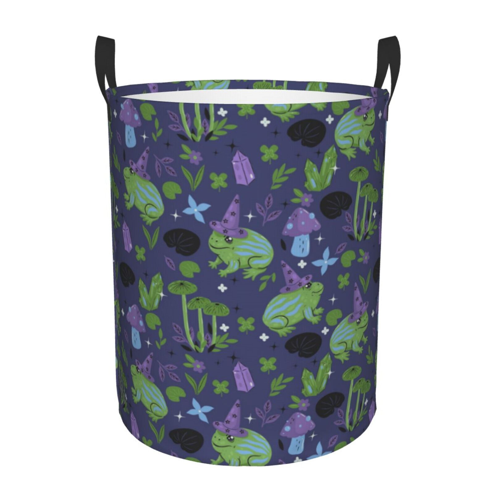 Fuzoiu Magic Toads in Hats Print Circular Hamper,Laundry Basket with ...