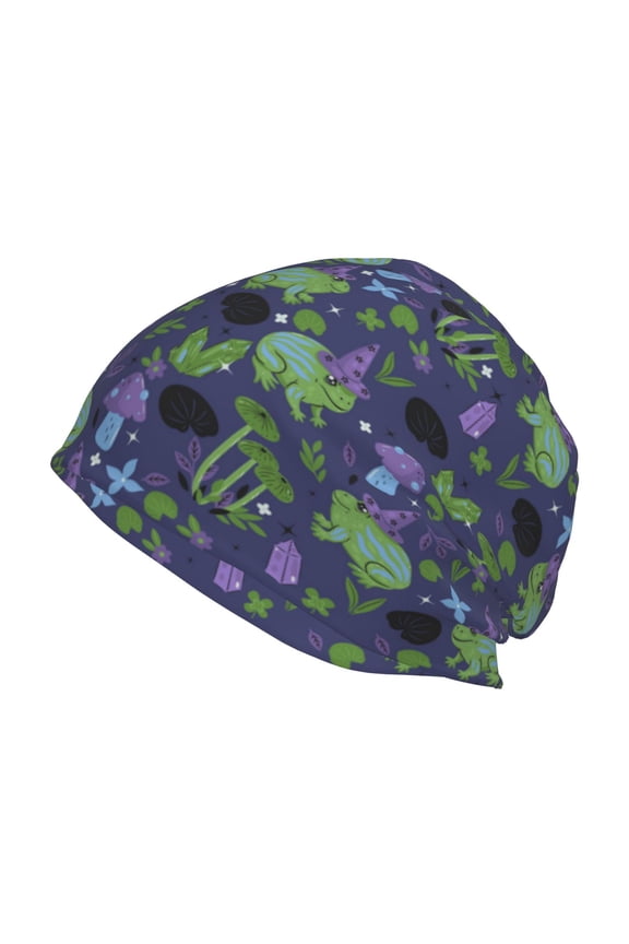 Magic Toads in Hats Print Winter Beanie Hat for Men & Women,Warm Knit Cap,Women Windproof Watch Hat,Knit Warm Unisex Beanie