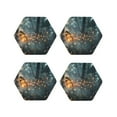 thumbnail image 1 of Fuzoiu Magical Butterfly In Forest Print Leather Coasters Set,Drink Coasters Set of 4,for Tabletop Protection, Durable PVC Coasters,Home Décor and Housewarming Gift-Hexagon, 1 of 6
