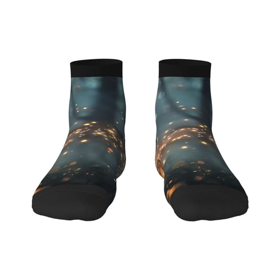 Fuzoiu Magical Butterfly In Forest Print Adult Socks, Crew Moisture-wicking Socks, Unisex Cushion Crew Socks,Casual Sports Ankle Socks