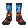 thumbnail image 1 of Fuzoiu Magical Stained Glass Castle Print Kids Socks For Boys Girls,Grip Crew Socks with Non Slip,Lightweight Stretch Crew Socks,Toddlers Crew Boot Socks, 1 of 5