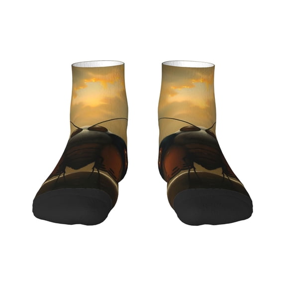 Fuzoiu Majestic Butterfly Sunset Print Adult Socks, Crew Moisture-wicking Socks, Unisex Cushion Crew Socks,Casual Sports Ankle Socks