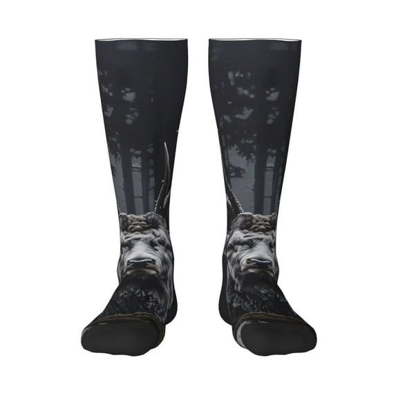 Fuzoiu Majestic Forest Stag Print Adult Stockings,Crew Socks,Unisex Fashion Socks, Casual Sports Socks,Comfortable Crew Socks for Everyday Wear and Sports