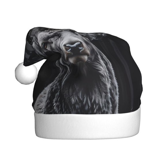 Fuzoiu Majestic Forest Stag Print Santa Hat Christmas Hat for Adults,Santa Hats with Pompom, Unisex Xmas Holiday Hat for Christmas New Year Festive Party Supplies