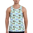 thumbnail image 1 of Fuzoiu Mallard Duck Of Lotus Flowers Print Men's Workout Tank Tops,Sleeveless Gym Shirt Quick Dry,Fitness Bodybuilding T-Shirt,Muscle Athletic Workout Tee-XX-Large, 1 of 7