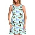 thumbnail image 1 of Fuzoiu Mallard Duck Of Lotus Flowers Print Women's Sleeveless Dress,Summer Dresses for Women,Casual Sundresses,Beach Sleeveless T-shirt Swing Dress with Pockets, 1 of 7