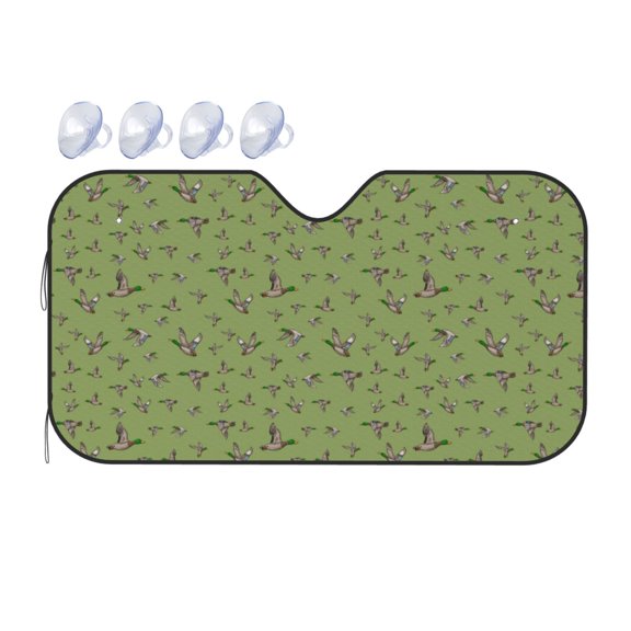 Fuzoiu Mallard Duck Print Car Windshield Sunshade,Foldable Reflective Sun Visor,Windshield Sun Shade,UV Rays Sun Visor Shade,Auto Front Sun Shield Shade-Medium