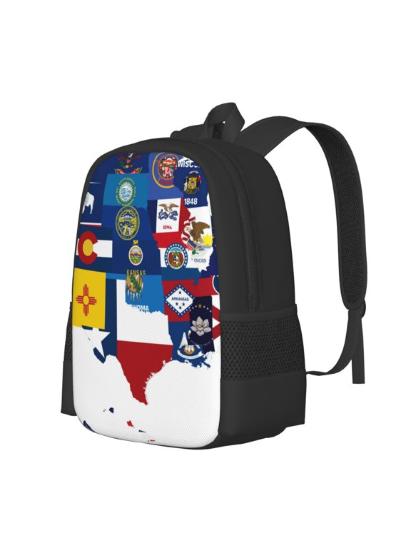 The Map Of United States Print Large Capacity Backpack,Travel Backpack,Laptop Bag,College School Rucksack Bag,for School, Travel & Outdoor Activities