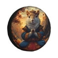 thumbnail image 1 of Fuzoiu Maple Leaf Meditating Squirrel Print Universal Spare Tire Cover with Buckle Strap, Waterproof Wheel Covers for Jeep, Trailer, RV, Truck and All Car-17 inch, 1 of 6