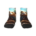 thumbnail image 1 of Fuzoiu Maple Meditating Bear Print Adult Socks, Crew Moisture-wicking Socks, Unisex Cushion Crew Socks,Casual Sports Ankle Socks, 1 of 7