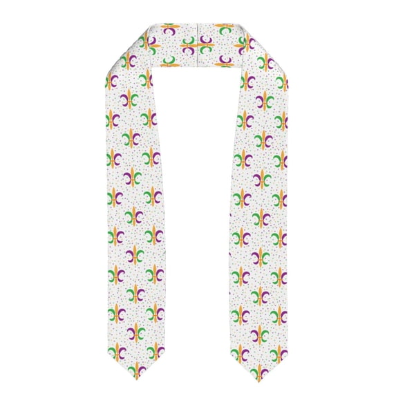 Fuzoiu Mardi Gras Carnival1 Print Graduation Sash,Graduation Stole,Unisex Adult Graduation Stole Shawl 91" Long,for Academic Commencements Shawl-Flattened
