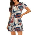thumbnail image 1 of Fuzoiu Marine Sailing Print Women Nightgowns, Soft Comfy Lightweight Short Sleeves Sleepwear,Crew Neck Loungewear, 1 of 6