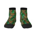 thumbnail image 1 of Fuzoiu Mask And Palm Leaves Print Adult Socks, Crew Moisture-wicking Socks, Unisex Cushion Crew Socks,Casual Sports Ankle Socks, 1 of 7