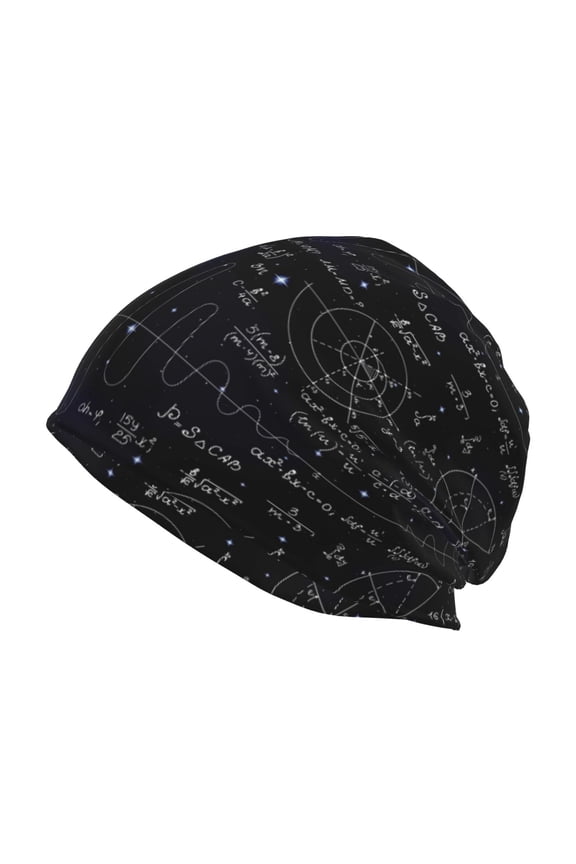 Mathematica Science Print Winter Beanie Hat for Men & Women,Warm Knit Cap,Women Windproof Watch Hat,Knit Warm Unisex Beanie
