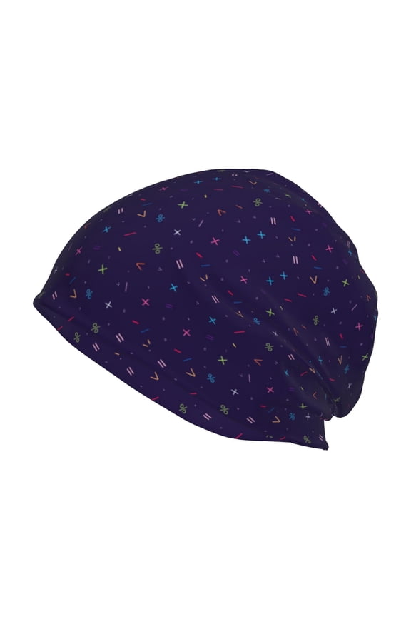 Mathematical Symbols Print Winter Beanie Hat for Men & Women,Warm Knit Cap,Women Windproof Watch Hat,Knit Warm Unisex Beanie