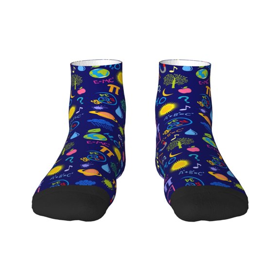 Fuzoiu Mathematics And Chemistry Print Adult Socks, Crew Moisture-wicking Socks, Unisex Cushion Crew Socks,Casual Sports Ankle Socks