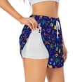 thumbnail image 1 of Fuzoiu Mathematics And Chemistry Print Women's Athletic Shorts, Double-Layer Running Shorts with Pocket,Women's Workout Shorts for Yoga, Gym, and Workouts-Medium, 1 of 7