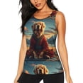 thumbnail image 1 of Fuzoiu Meditating Golden Retriever Print Women's Workout Tank Top,Athletic Racerback Sports Tank,Tops Sleeveless Running Loose Fit Yoga Tops,Active Shirts for Yoga, Running, and Gym-X-Large, 1 of 7