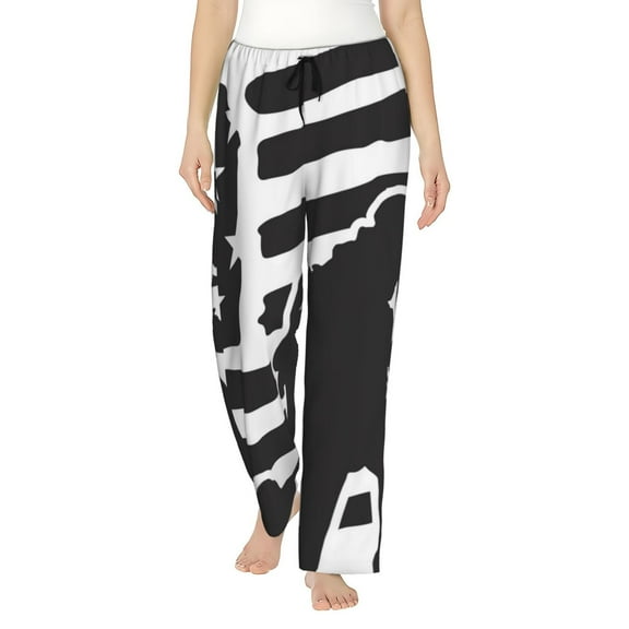 Fuzoiu Memorial Day1 Print Women's Pajama Pants,Lounge Pants with Drawstring and Pockets, Casual Pjs Sleep Bottoms, Women's Sleep Pants-XX-Large